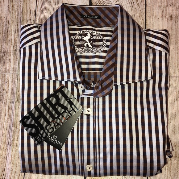 Bugatchi Other - NWT Bugatchi Classic Fit Woven Button Down Shirt